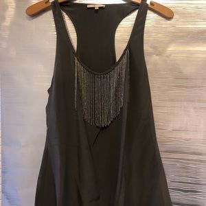 Matty M - Gun Metal Gray Beaded Detailed Tank Top